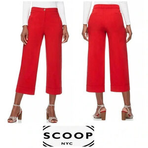 Scoop NYC Flare Cropped Women's Red Trousers